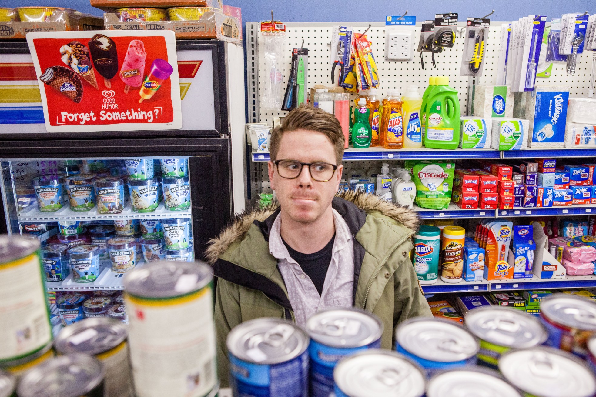 Test cook Sasha Marx searches the local convenience store for ingredients to make a last-minute Valentine's Day treat.